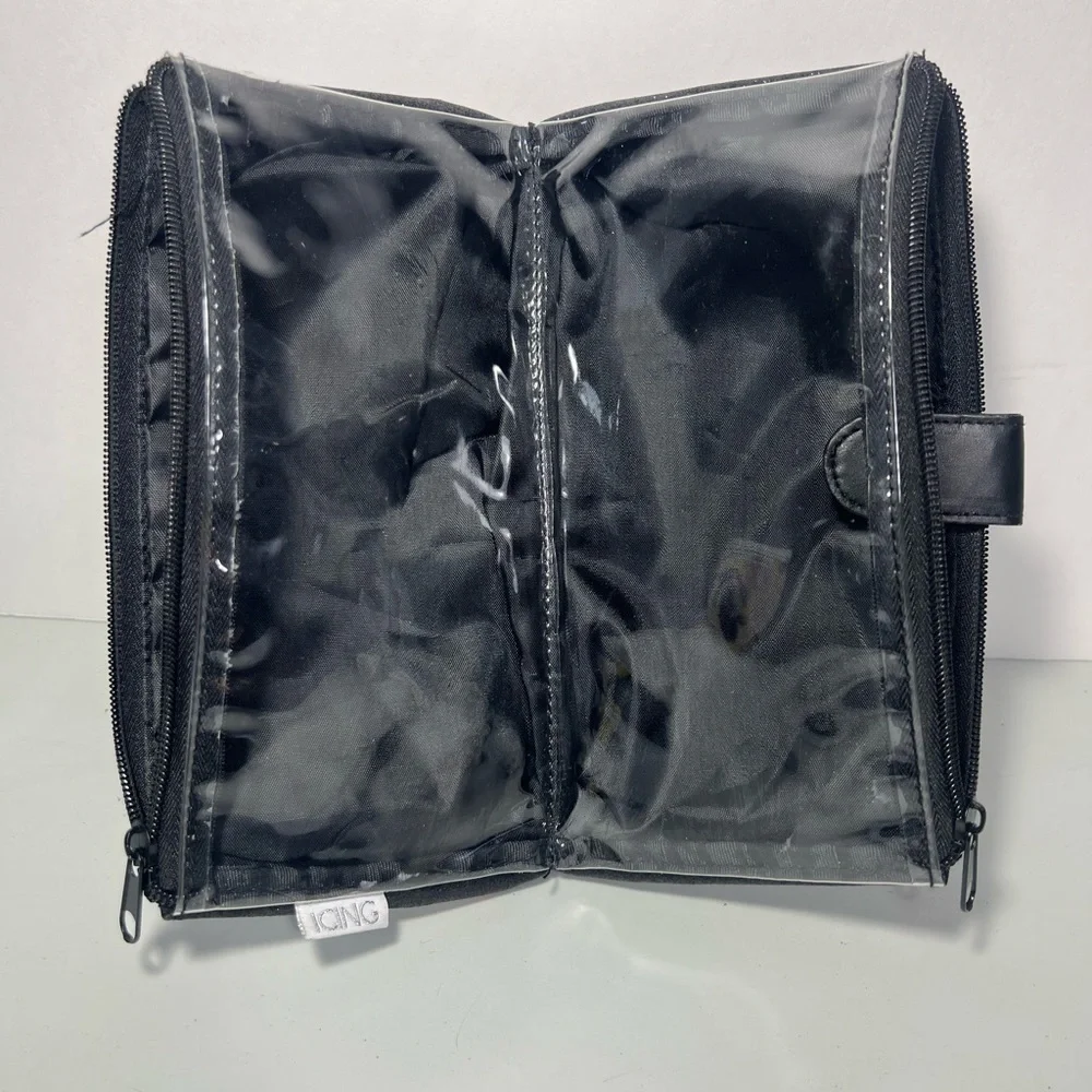 Black and Pink Sparkle Medium size. Cosmetic Clutch 9 x 5